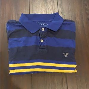 American Eagle Striped Polo Shirt